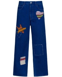dunkelblaue Jeans mit Flicken von Marni