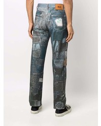 dunkelblaue Jeans mit Flicken von Doublet