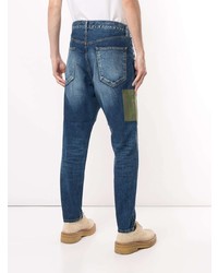 dunkelblaue Jeans mit Flicken von Junya Watanabe MAN