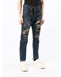 dunkelblaue Jeans mit Flicken von A Bathing Ape