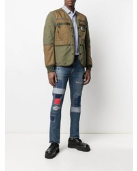 dunkelblaue Jeans mit Flicken von Junya Watanabe