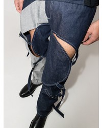 dunkelblaue Jeans mit Flicken von LUEDE