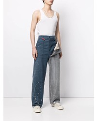 dunkelblaue Jeans mit Flicken von Maison Mihara Yasuhiro