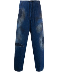 dunkelblaue Jeans mit Flicken von Yohji Yamamoto