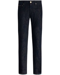 dunkelblaue Jeans mit Paisley-Muster von Etro