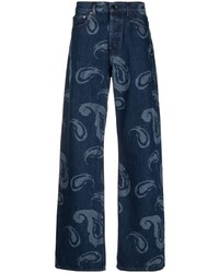 dunkelblaue Jeans mit Paisley-Muster von Jacquemus