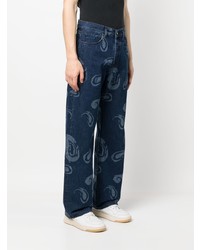 dunkelblaue Jeans mit Paisley-Muster von Jacquemus