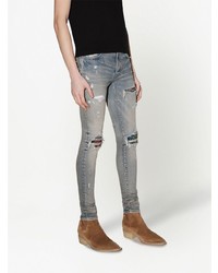 dunkelblaue Jeans mit Paisley-Muster von Amiri