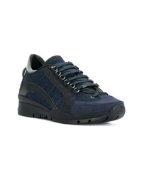 dunkelblaue Jeans niedrige Sneakers von DSQUARED2