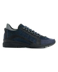 dunkelblaue Jeans niedrige Sneakers von DSQUARED2