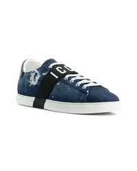 dunkelblaue Jeans niedrige Sneakers von DSQUARED2