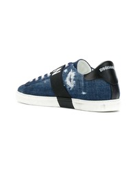 dunkelblaue Jeans niedrige Sneakers von DSQUARED2