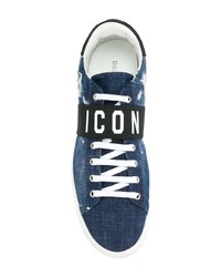 dunkelblaue Jeans niedrige Sneakers von DSQUARED2