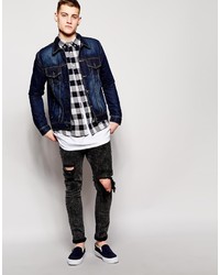 dunkelblaue Jeansjacke