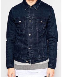 dunkelblaue Jeansjacke von Asos