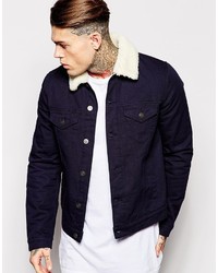 dunkelblaue Jeansjacke von Asos