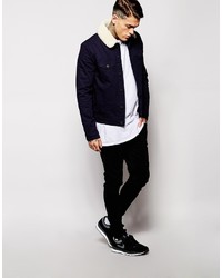 dunkelblaue Jeansjacke von Asos