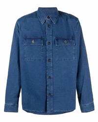 dunkelblaue Shirtjacke aus Jeans von A.P.C.