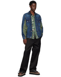 dunkelblaue Shirtjacke aus Jeans von Sacai