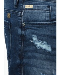 dunkelblaue Jeansshorts mit Destroyed-Effekten von BLEND