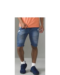 dunkelblaue Jeansshorts mit Destroyed-Effekten von Duke Clothing