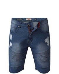 dunkelblaue Jeansshorts mit Destroyed-Effekten von Duke Clothing