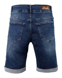 dunkelblaue Jeansshorts mit Destroyed-Effekten von HANGOWEAR