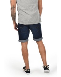 dunkelblaue Jeansshorts mit Destroyed-Effekten von INDICODE