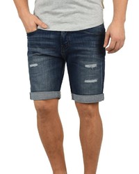 dunkelblaue Jeansshorts mit Destroyed-Effekten von INDICODE