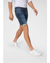 dunkelblaue Jeansshorts mit Destroyed-Effekten von Jack & Jones