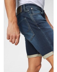 dunkelblaue Jeansshorts mit Destroyed-Effekten von Jack & Jones