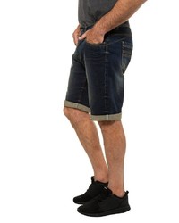 dunkelblaue Jeansshorts mit Destroyed-Effekten von JP1880