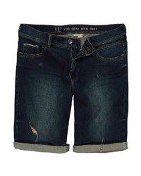 dunkelblaue Jeansshorts mit Destroyed-Effekten von JP1880