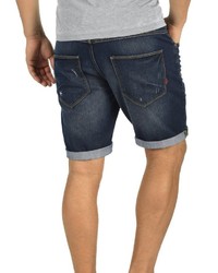 dunkelblaue Jeansshorts mit Destroyed-Effekten von Solid