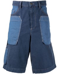 dunkelblaue Jeansshorts mit Flicken