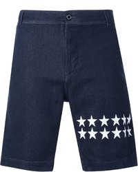 dunkelblaue Jeansshorts mit Sternenmuster