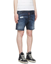 dunkelblaue Jeansshorts von DSQUARED2