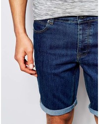 dunkelblaue Jeansshorts von Asos