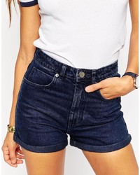 dunkelblaue Jeansshorts von Asos