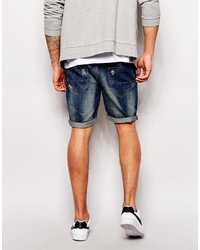 dunkelblaue Jeansshorts von Brave Soul