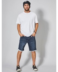 dunkelblaue Jeansshorts von MEN PLUS BY HAPPY SIZE