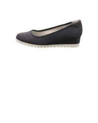 dunkelblaue Keilpumps aus Leder von s.Oliver