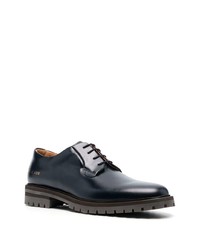 dunkelblaue klobige Leder Derby Schuhe von Common Projects