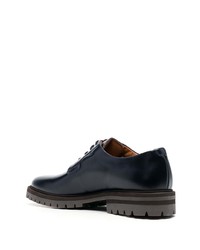 dunkelblaue klobige Leder Derby Schuhe von Common Projects