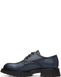dunkelblaue klobige Leder Derby Schuhe von Alexander McQueen