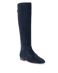 dunkelblaue kniehohe Stiefel aus Wildleder von Loro Piana