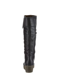 dunkelblaue kniehohe Stiefel von Fly London