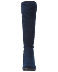 dunkelblaue kniehohe Stiefel von Marco Tozzi