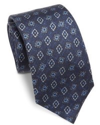 dunkelblaue Krawatte mit Argyle-Muster