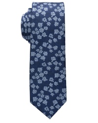 dunkelblaue Krawatte mit Blumenmuster von Eterna